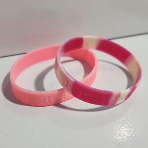 Hope Silicone Awareness Bracelets - Pink Mix Breast Cancer